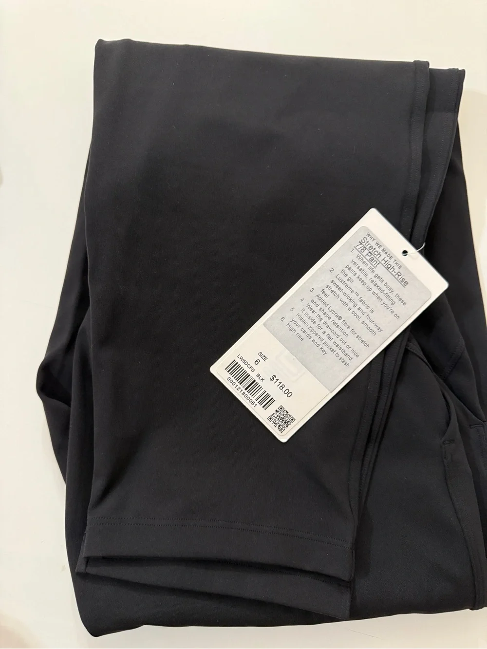 lululemon athletica Black stretch Straight-Leg Active Pants